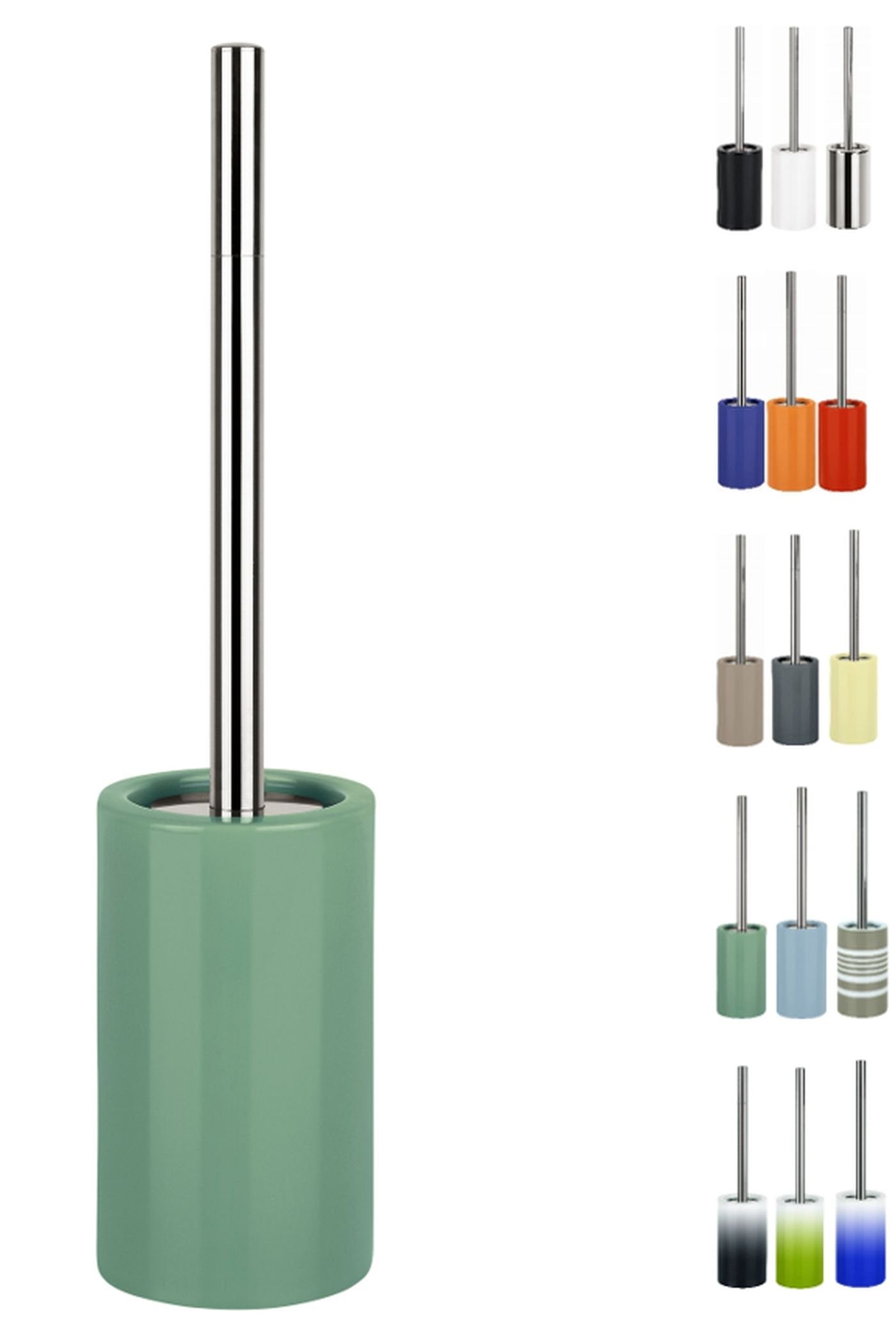 Spirella Tube Toilet Brush Set | Porcelain Holder & Stainless Steel
