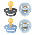 BIBS Colour Pacifier 4-Pack | Natural Rubber Latex Dummy, 0-6 Months