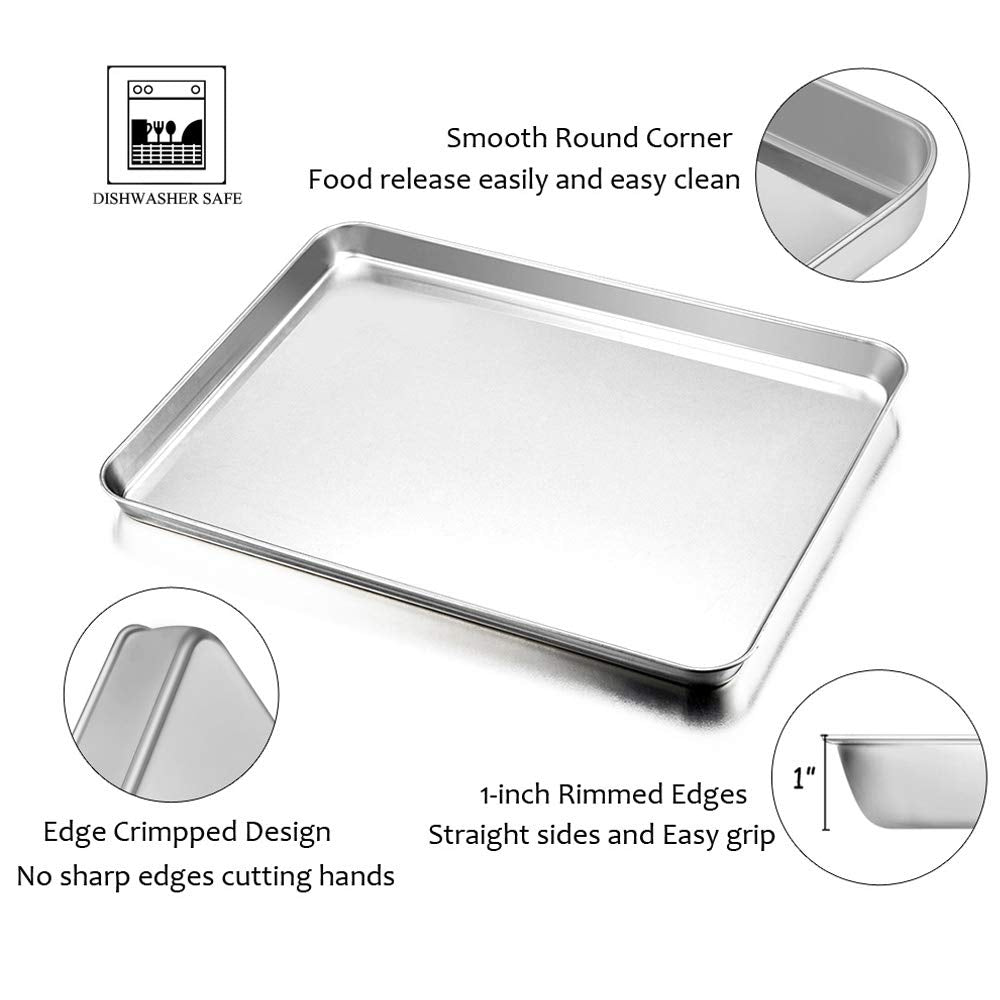 HaWare Stainless Steel Baking Tray and Rack Set - 8 Piece Cookie Sheets