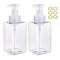 Apstaqeoo Foaming Soap Dispenser, 2Pcs 450ml Hand Soap Dispenser Refillable Foam Soap Liquid Pump Bottles Empty Plastic Shampoo Body Wash Container - image 1