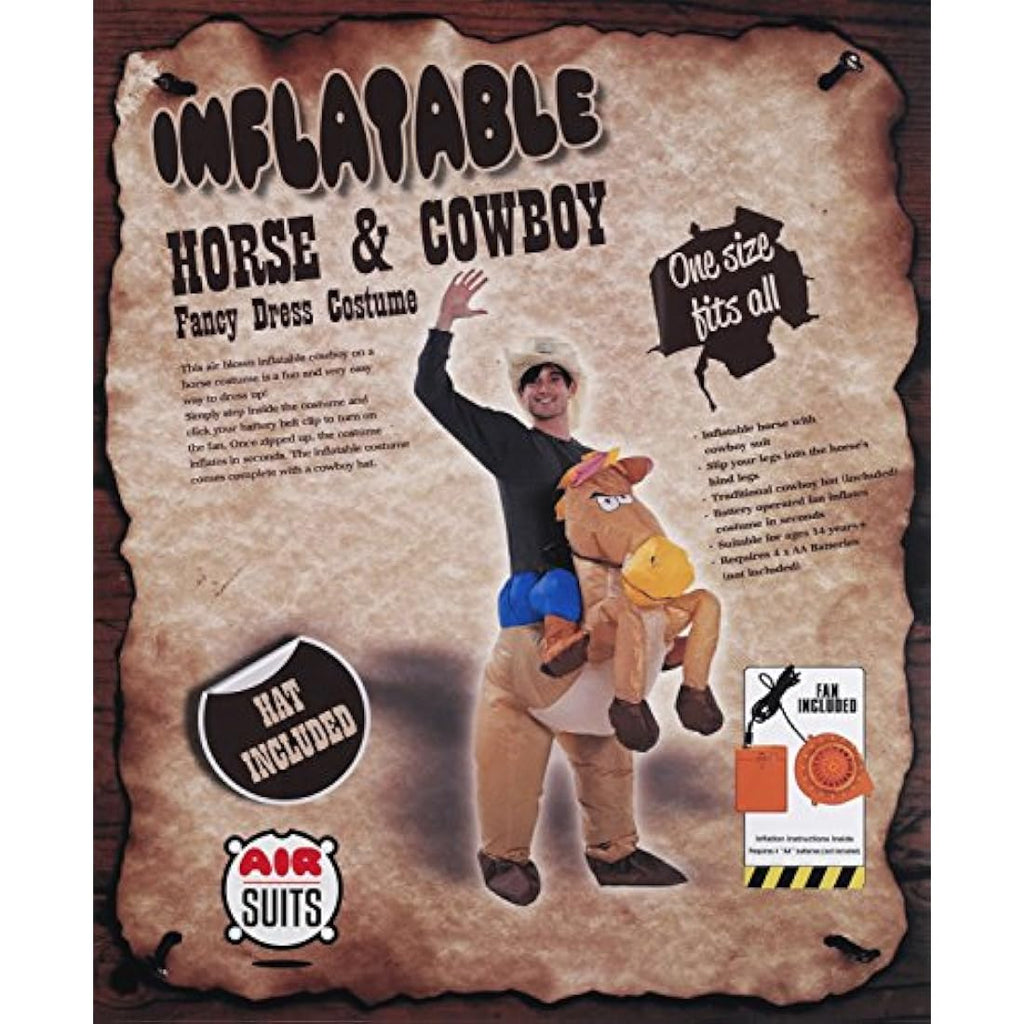 AirSuits Inflatable Cowboy Costume – Adult Fancy Dress Party Suit