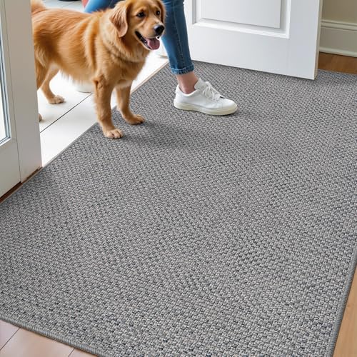 DEXI Indoor Door Mat – 81x122cm Non-Slip Dirt Trapper Entrance Rug, Grey