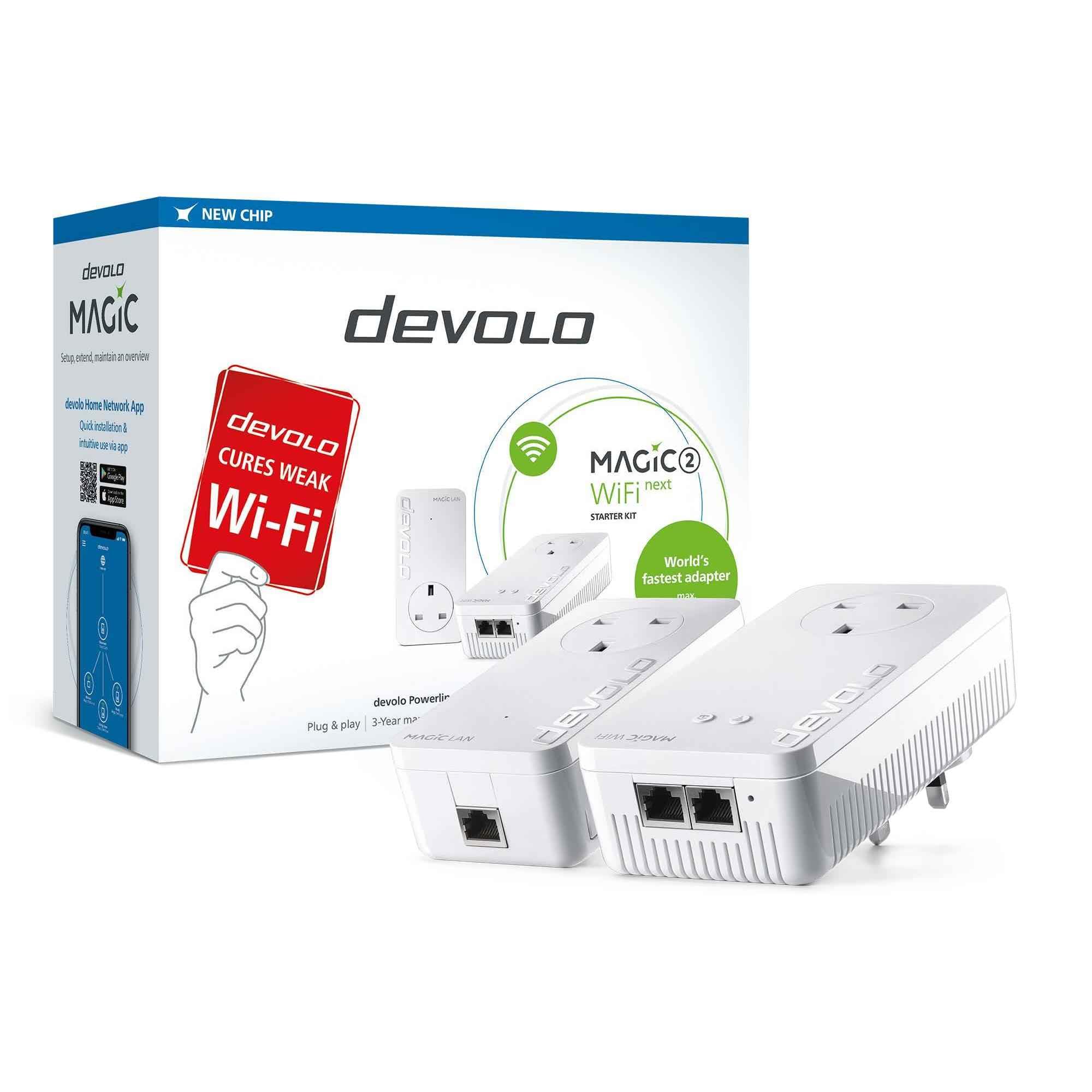 Devolo Magic 2 WiFi Next Starter Kit – Mesh Powerline Adapter System