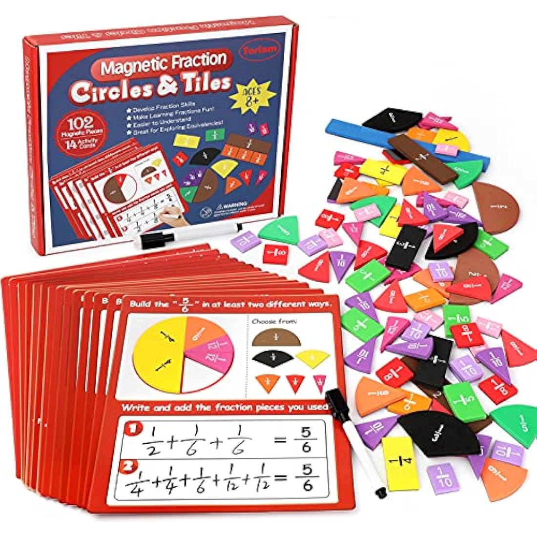 Jolof Store Magnetic Fraction Tiles & Circles - Elementary Math Set