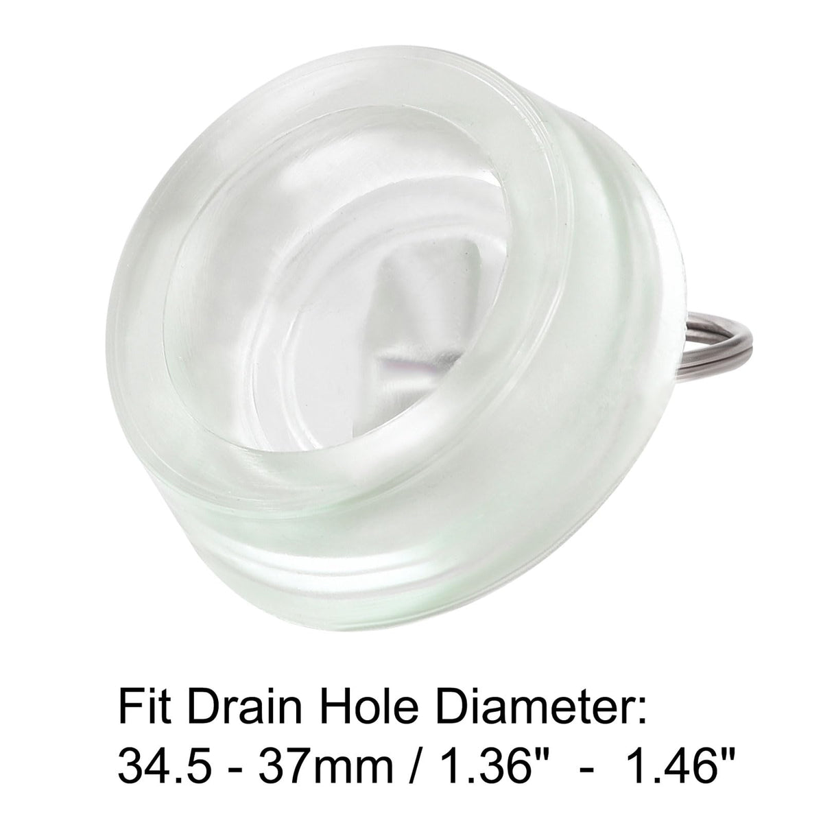 sourcing map Rubber Sink Plug, Drain Stopper Clear Blue Fit 34.5-37mm with Hanging Ring for Bathtub Kitchen and Bathroom 2 Pcs - image 4