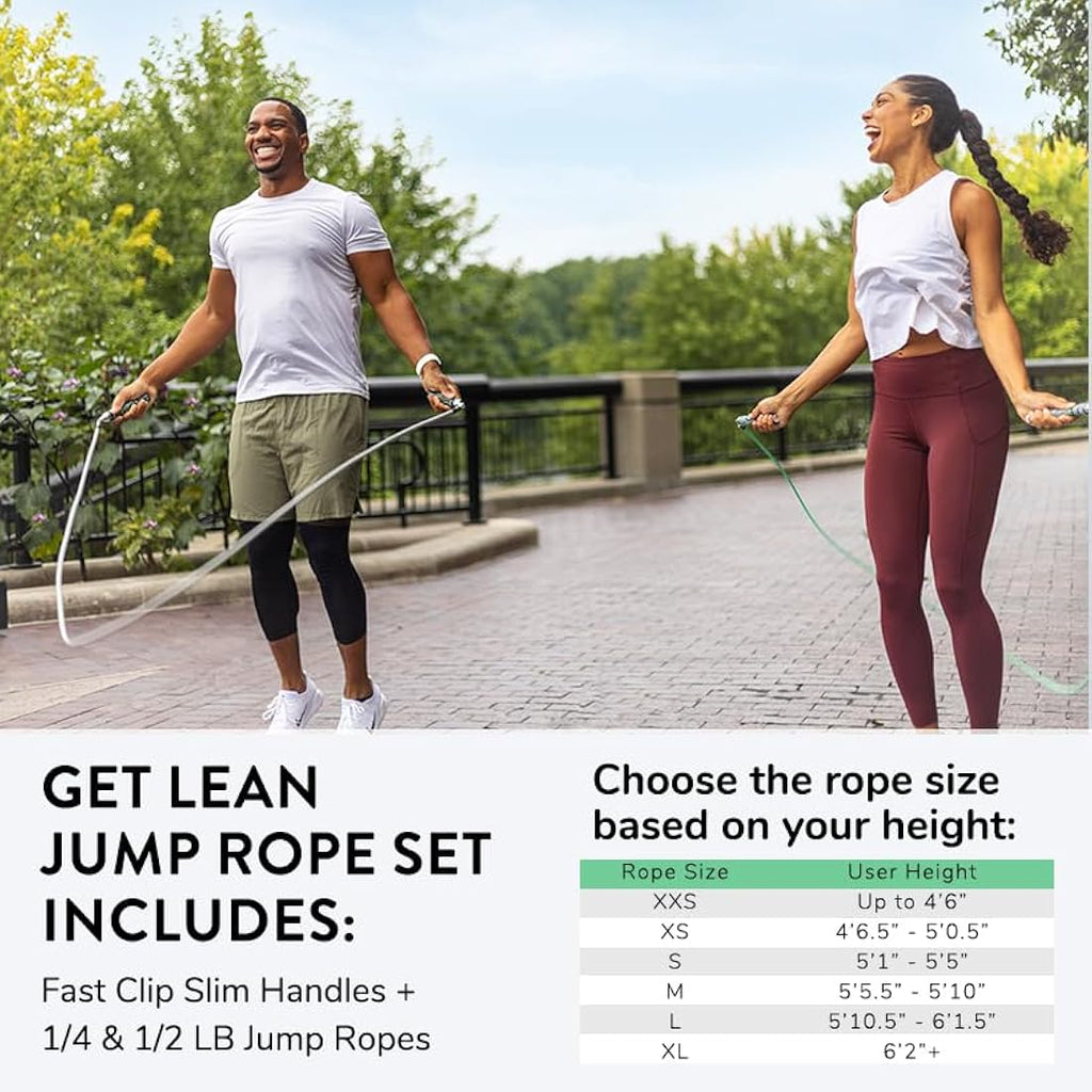 Crossrope Get Lean Weighted Jump Rope Set – 4oz & 8oz Skipping Ropes