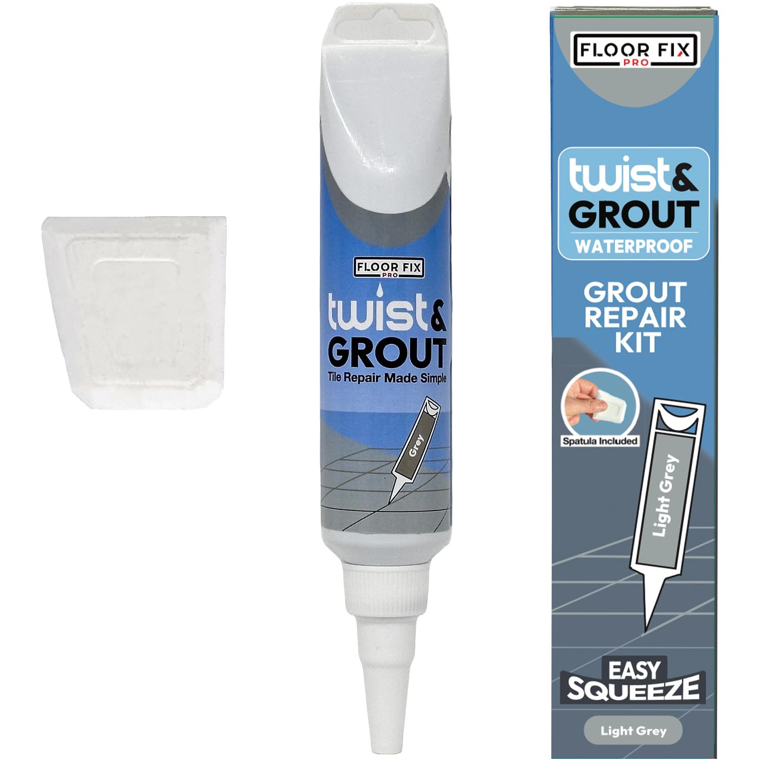 Floor-Fix Pro Twist & Grout Repair Kit – Waterproof Light Grey Grout