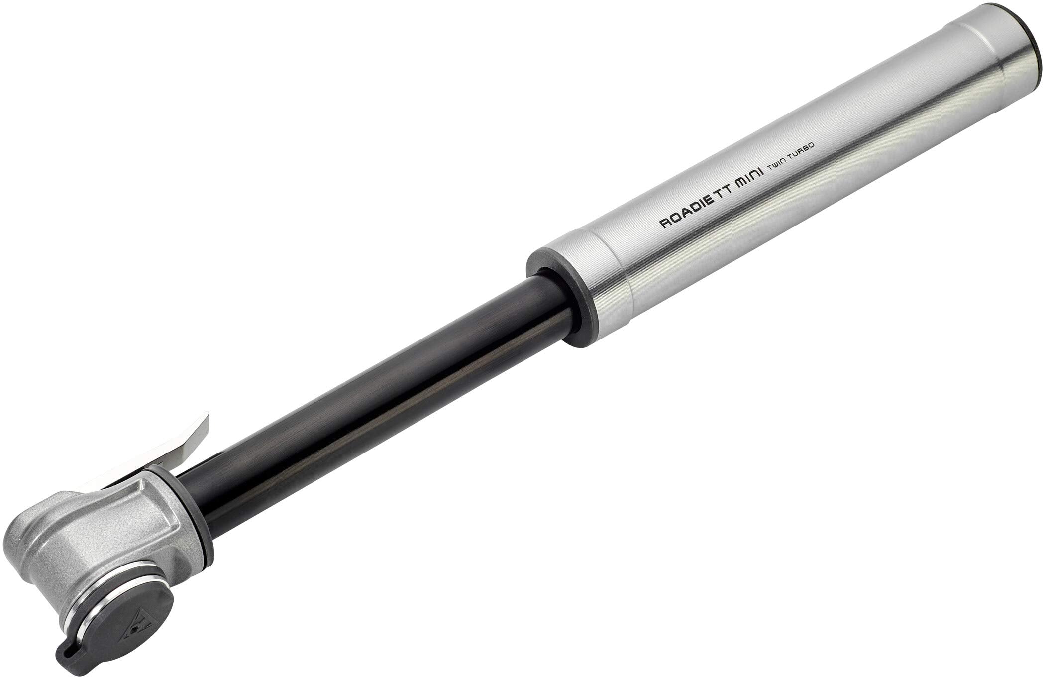 Topeak Roadie TT Mini Pump | High Pressure Silver Aluminum Bike Pump