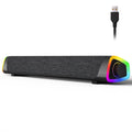 SOULION R30 Plus Computer Speakers – Wired LED Desktop Soundbar, Gray