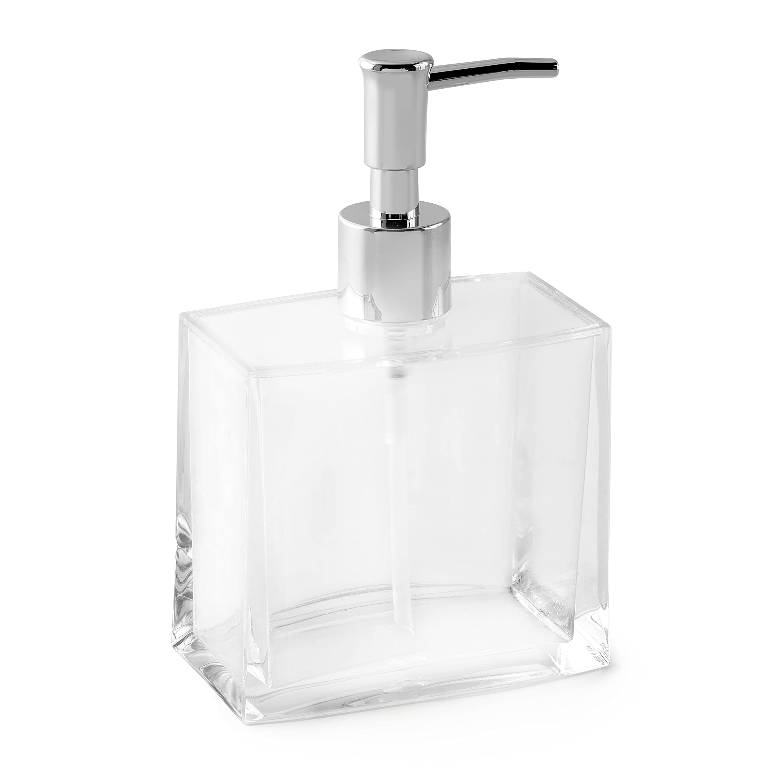 Huang Acrylic Rectangular Soap Dispenser – Clear Refillable Pump Bottle
