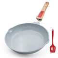 AIKENBBKK 28cm Ceramic Nonstick Deep Frying Pan with Removable Handle