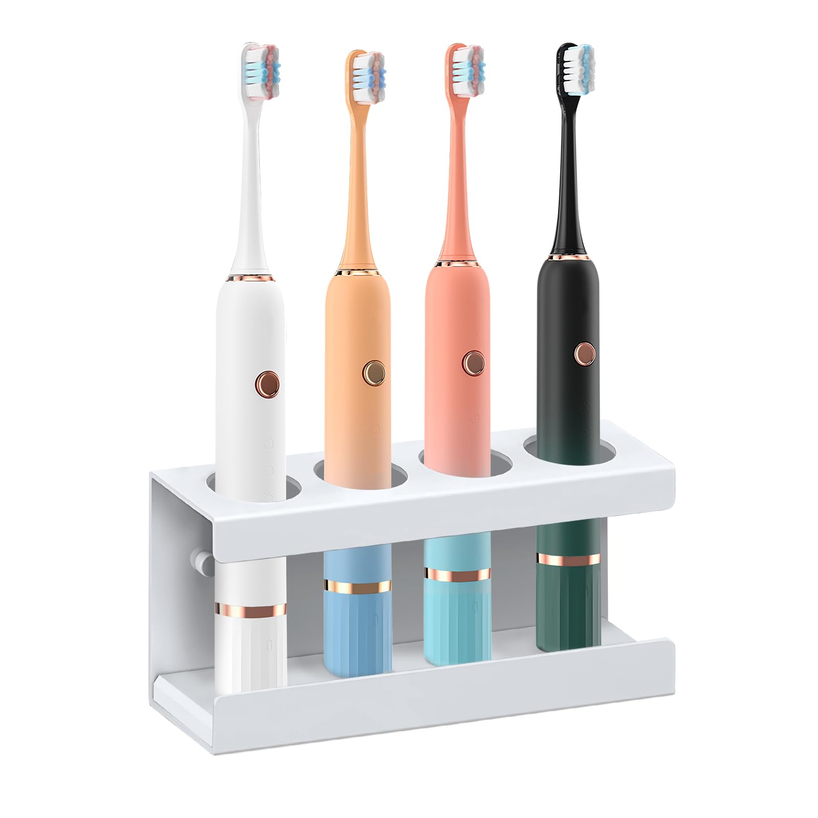 Minicoco Wall Mounted Electric Toothbrush Holder | 4 Slots & Diatomite Dish