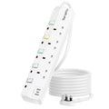 Jolof Store 4 Way Extension Lead – 3M Power Strip with 20W USB C Port