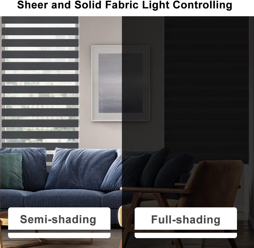 Kokorona Zebra Roller Blinds | Day and Night Light Filtering – 95x230cm