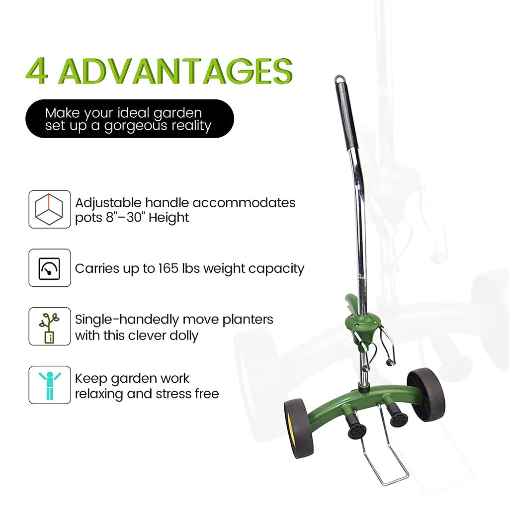 Heavy Duty Garden Pot Mover | Adjustable Plant Dolly Caddy