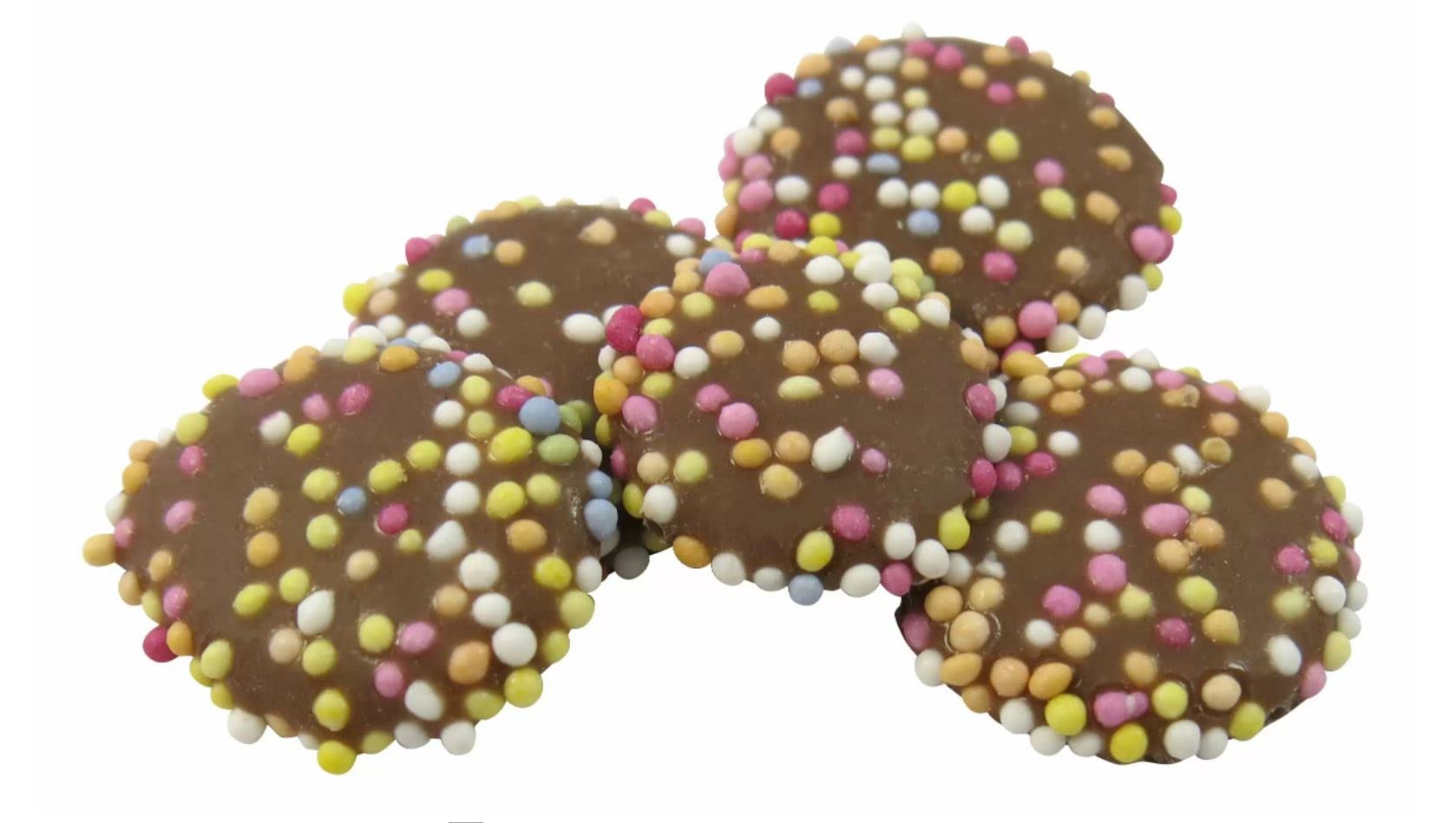 Hannahs Milk Chocolate Jazzies – Retro Candy Sprinkle Discs, 1kg