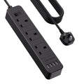 JSVER 5M Extension Lead – 3250W Power Strip with 3 Outlets & 4 USB