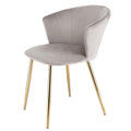 RayGar Dunel Velvet Accent Dining Chair with Golden Legs - Taupe