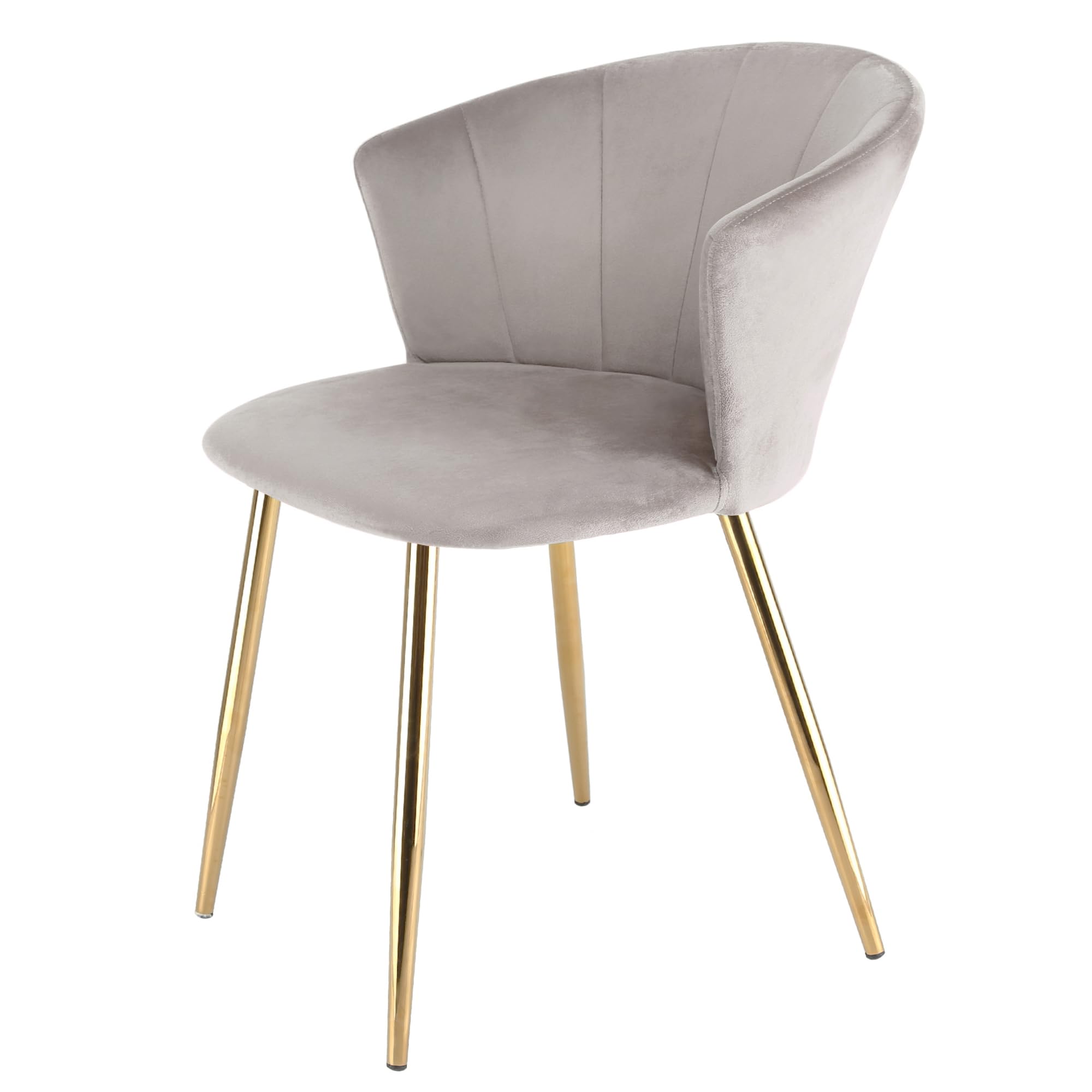 RayGar Dunel Velvet Accent Dining Chair with Golden Legs - Taupe