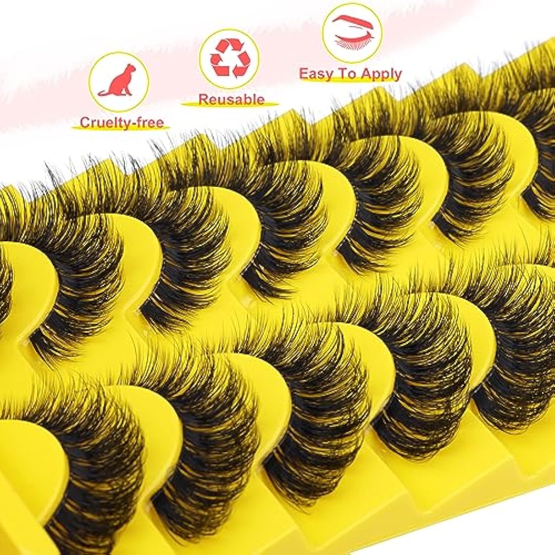 ALICE Cat Eye Lashes | D Curl Fluffy Faux Mink Eyelashes, 8 Pairs