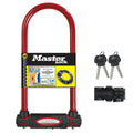 Master Lock Heavy Duty D-Lock – Sold Secure Gold Steel Bike U-Lock, Red