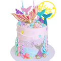 Mermaid Cake Topper Set – Seaweed, Shells & Starfish Decor