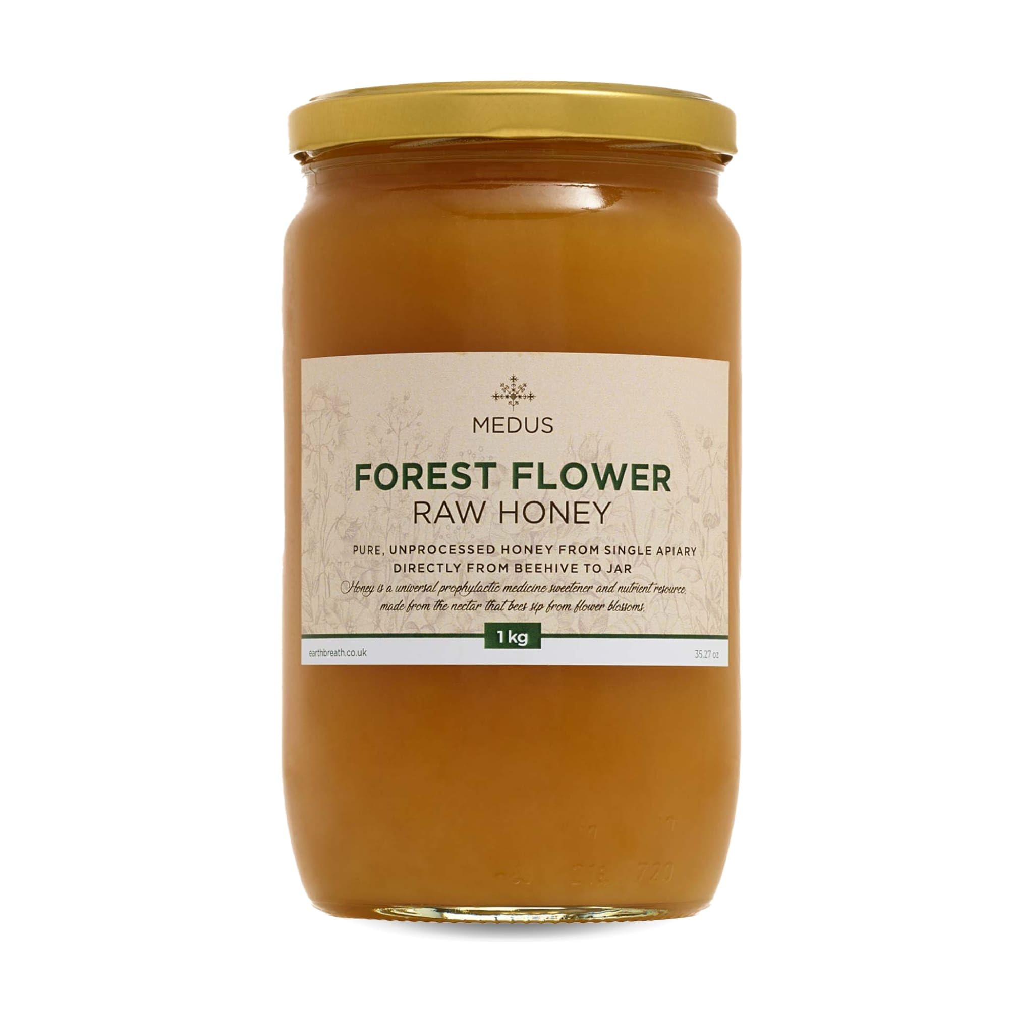 Earthbreath Raw Forest Flower Honey – 1kg Pure Unpasteurised Dark Honey