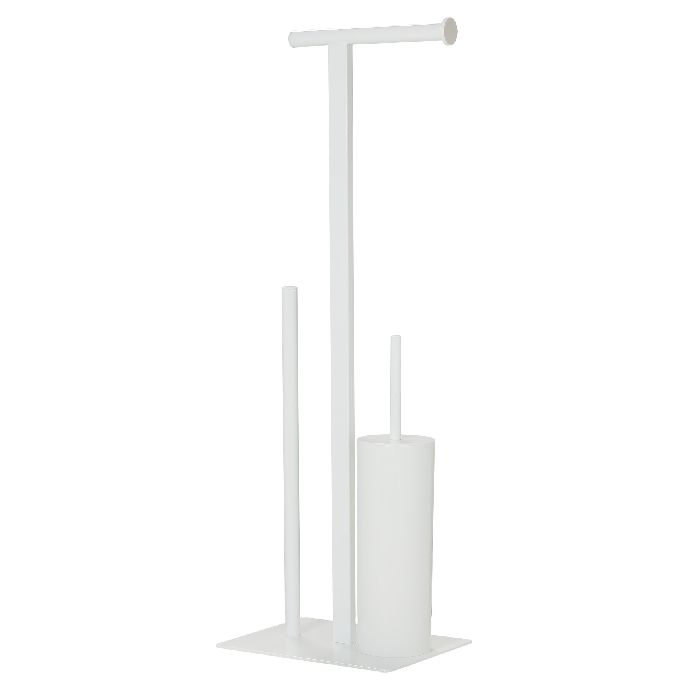 Sealskin Square Toilet Butler | Stainless Steel & Brush - White