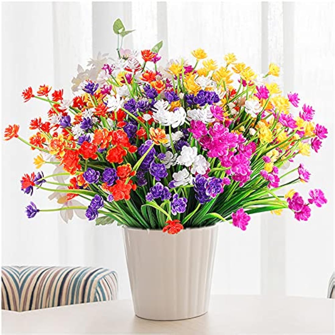 Jolof Store 10 Bundles Artificial Flowers – UV Resistant Faux Plants