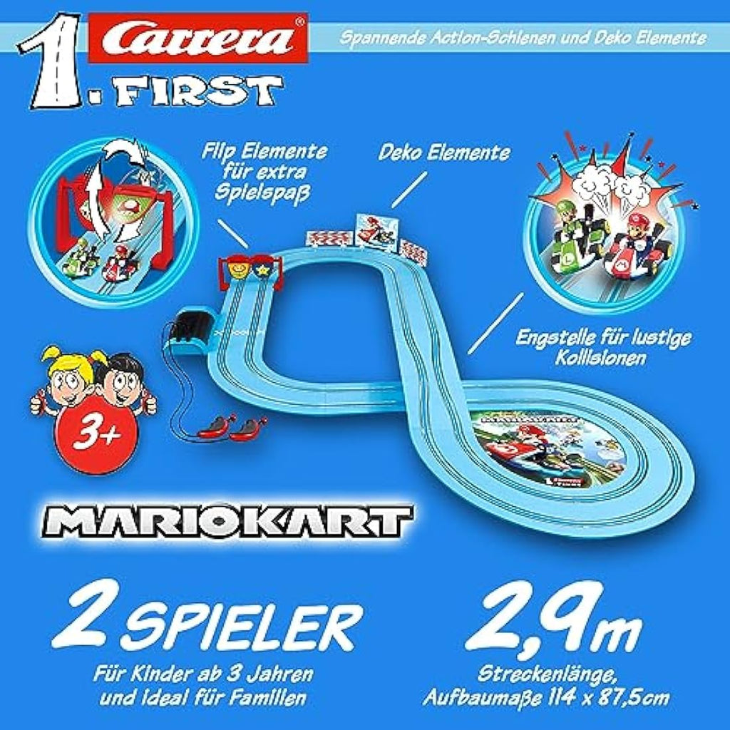 Carrera FIRST Mario Kart Slot Racing Track – 2.9m Nintendo Toy Set