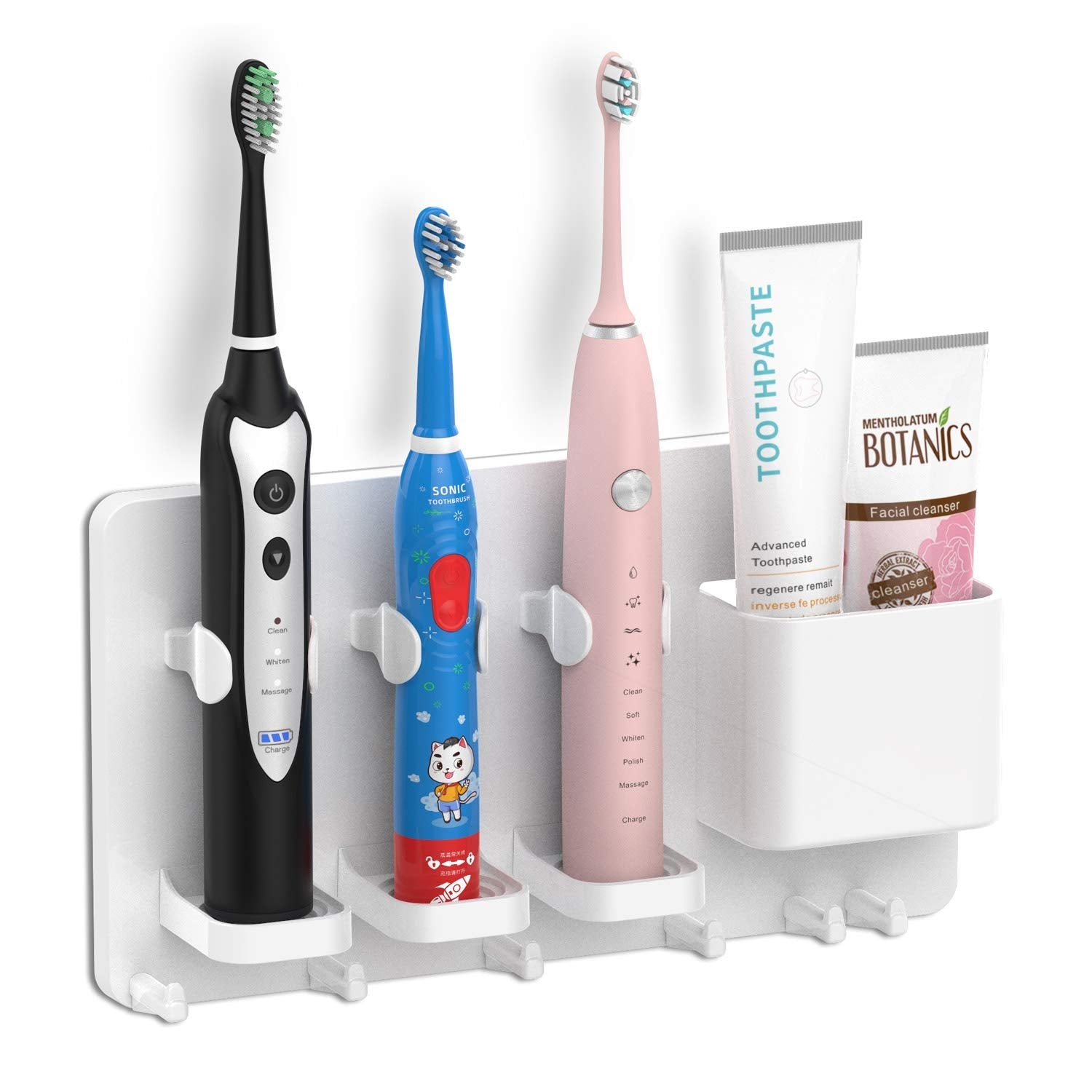simpletome Adhesive Electric Toothbrush Holder | Wall Mounted Razor Hanger