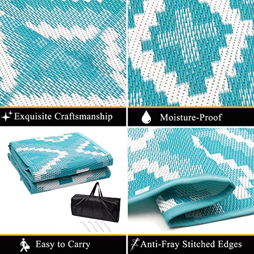 Enyhom Reversible Outdoor Rug | 180x270cm Waterproof Plastic Straw Patio Mat