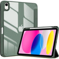 ProCase iPad 11th/10th Gen Case with Pencil Holder & Clear Back – Olive