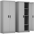FlairVibe Metal Storage Cupboard with 2 Door and 3 Adjustable Shelves,Grey - image 1