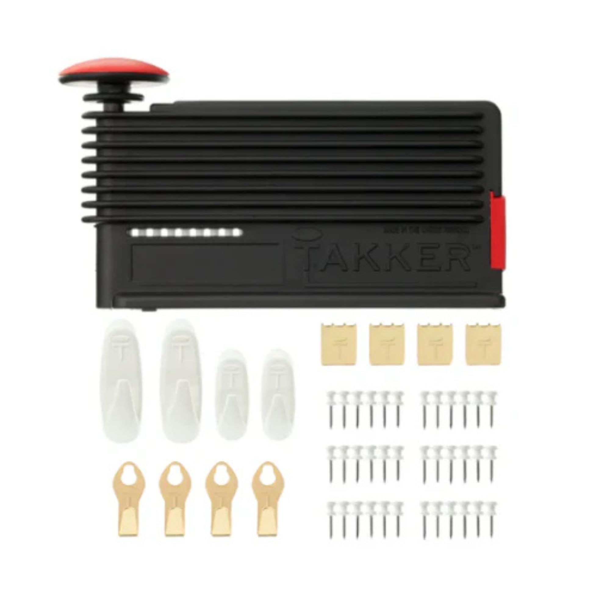 Takker Picture Hanging Tool Kit - 61 Piece No-Drill Wall Mounting Set