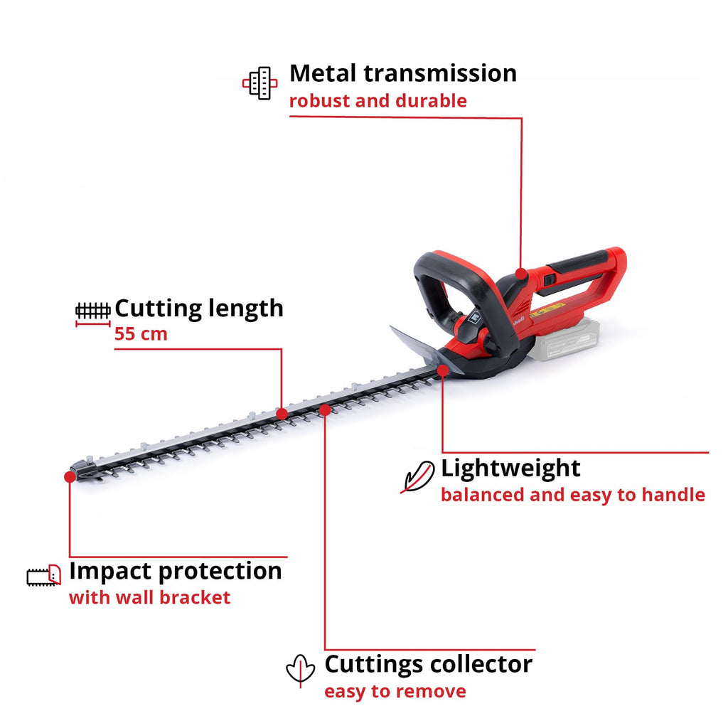 Einhell 18V Cordless Hedge Trimmer – 55cm Diamond-Ground Blade