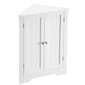 VASAGLE Corner Cabinet | Modern Farmhouse Bathroom Storage, Cloud White