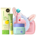 Quiyum Fruit Skincare Set - 6PCS Travel Face Care Kit with AHA & Niacinamide