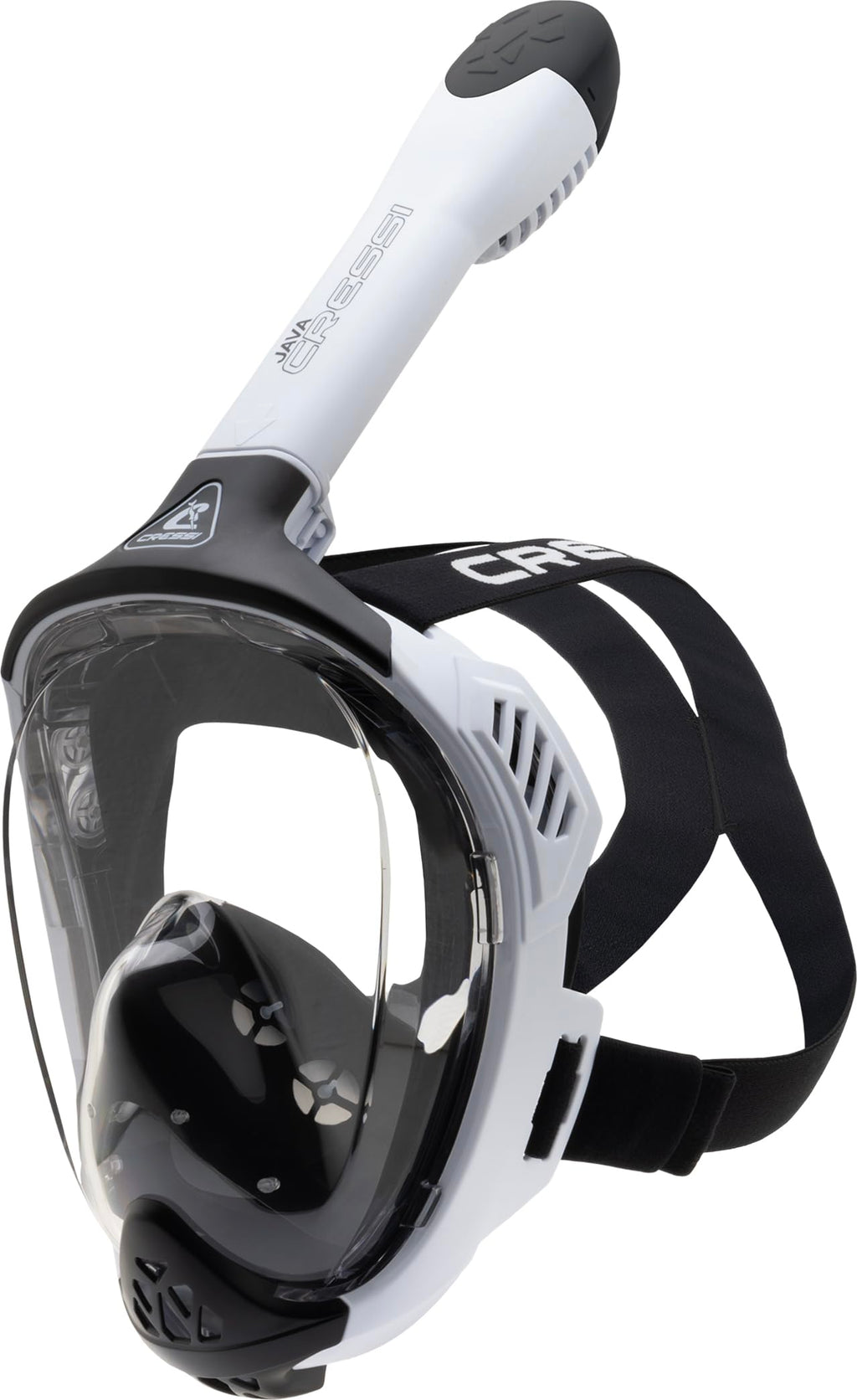 Cressi Java Full Face Snorkel Mask – Anti-Fog Silicone – White/Black