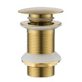 NIYATA Bathroom Sink Pop Up Drain Plug | Brushed Gold Brass Slotted Waste