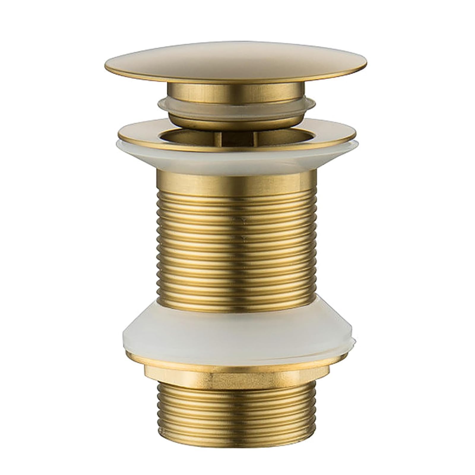 NIYATA Bathroom Sink Pop Up Drain Plug | Brushed Gold Brass Slotted Waste