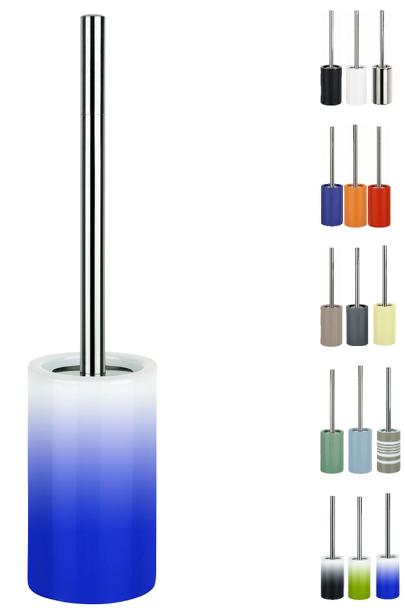 Spirella Navy Porcelain Toilet Brush – Designer Gradient Bathroom Decor
