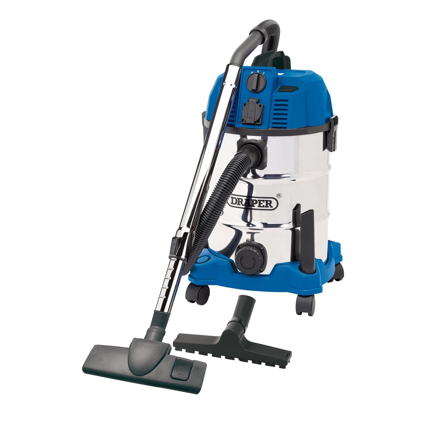 Draper 1600W Wet and Dry Vacuum Cleaner | 30L Stainless Steel Tank