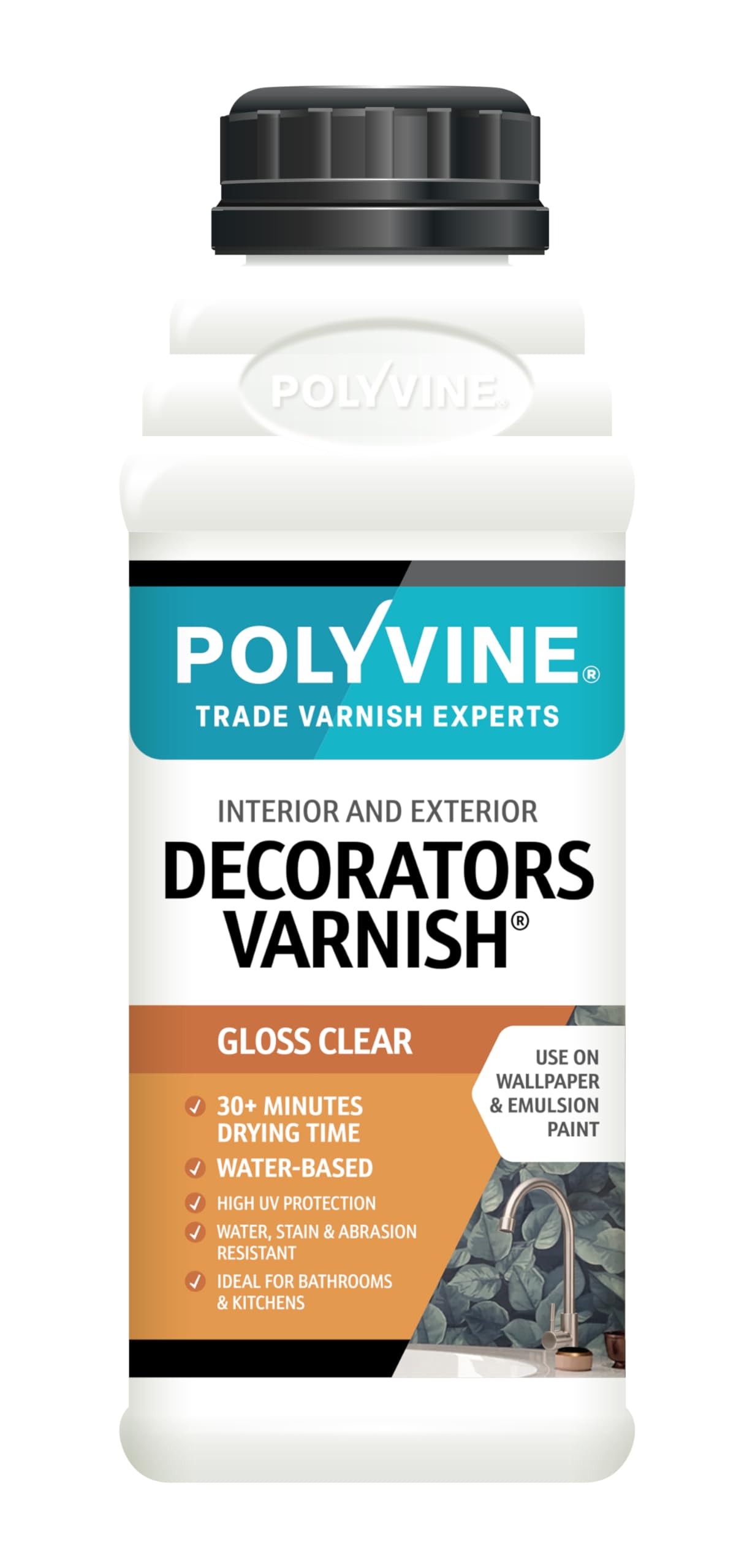 Polyvine Decorators Varnish Gloss – UV Resistant Clear Wood Sealer 500ml