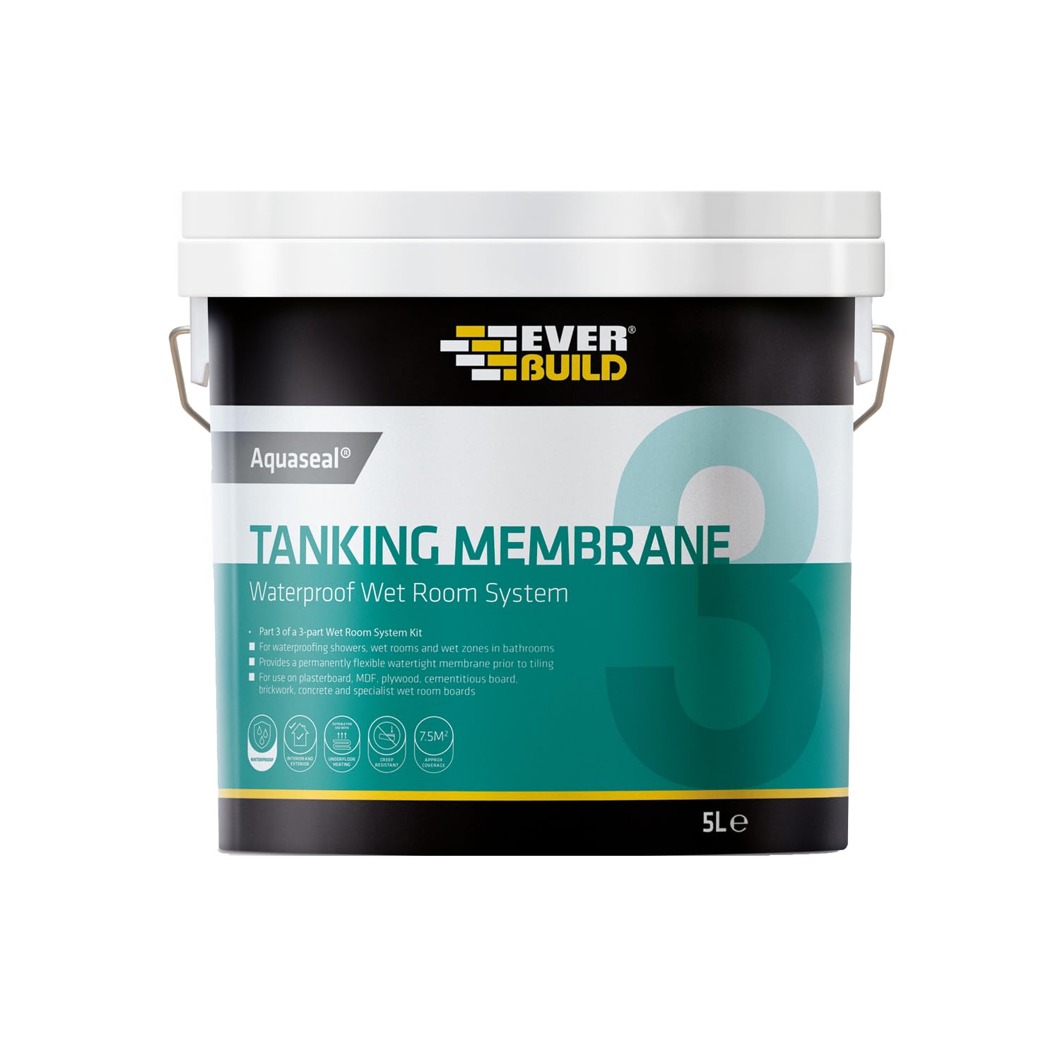 Everbuild Aquaseal Waterproof Tanking Membrane - Blue - 5 Litre