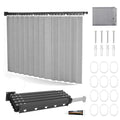 Foldable Shower Curtain Rod Set | No-Drill L-Shape Grey Curtain