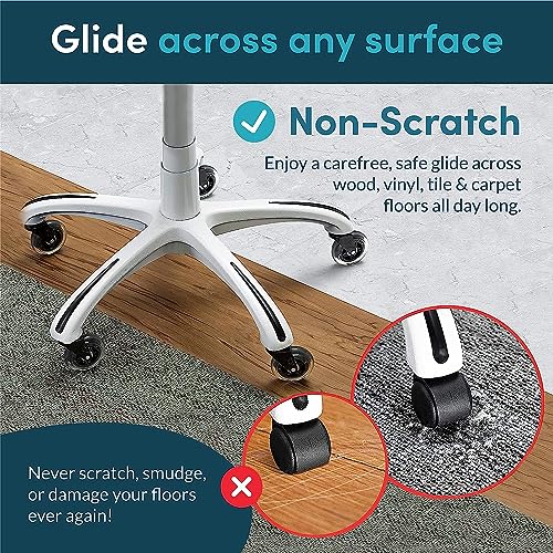 Jolof Store Office Chair Wheels - Heavy Duty Rubber Casters, 11x22mm