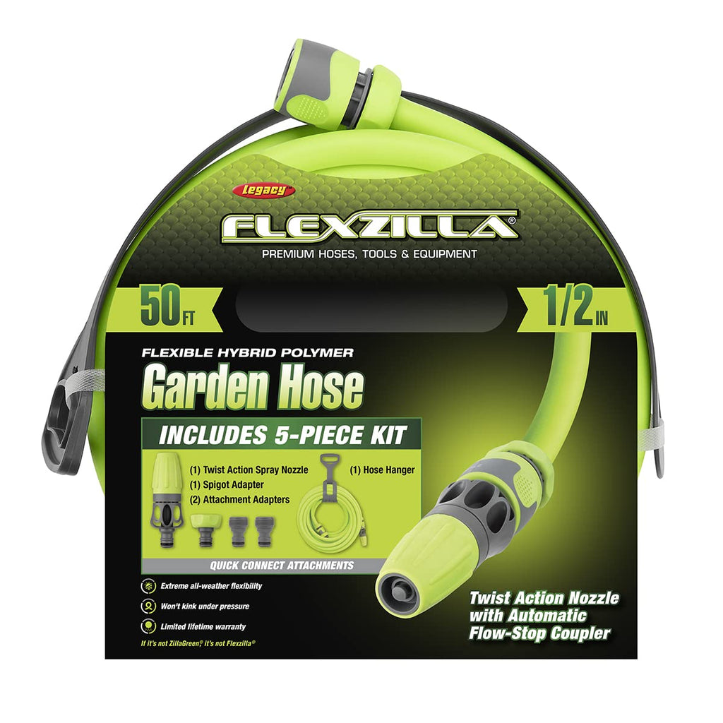 Flexzilla Garden Hose Kit | 1/2 in. x 50 ft. Heavy Duty Kink-Free Hose