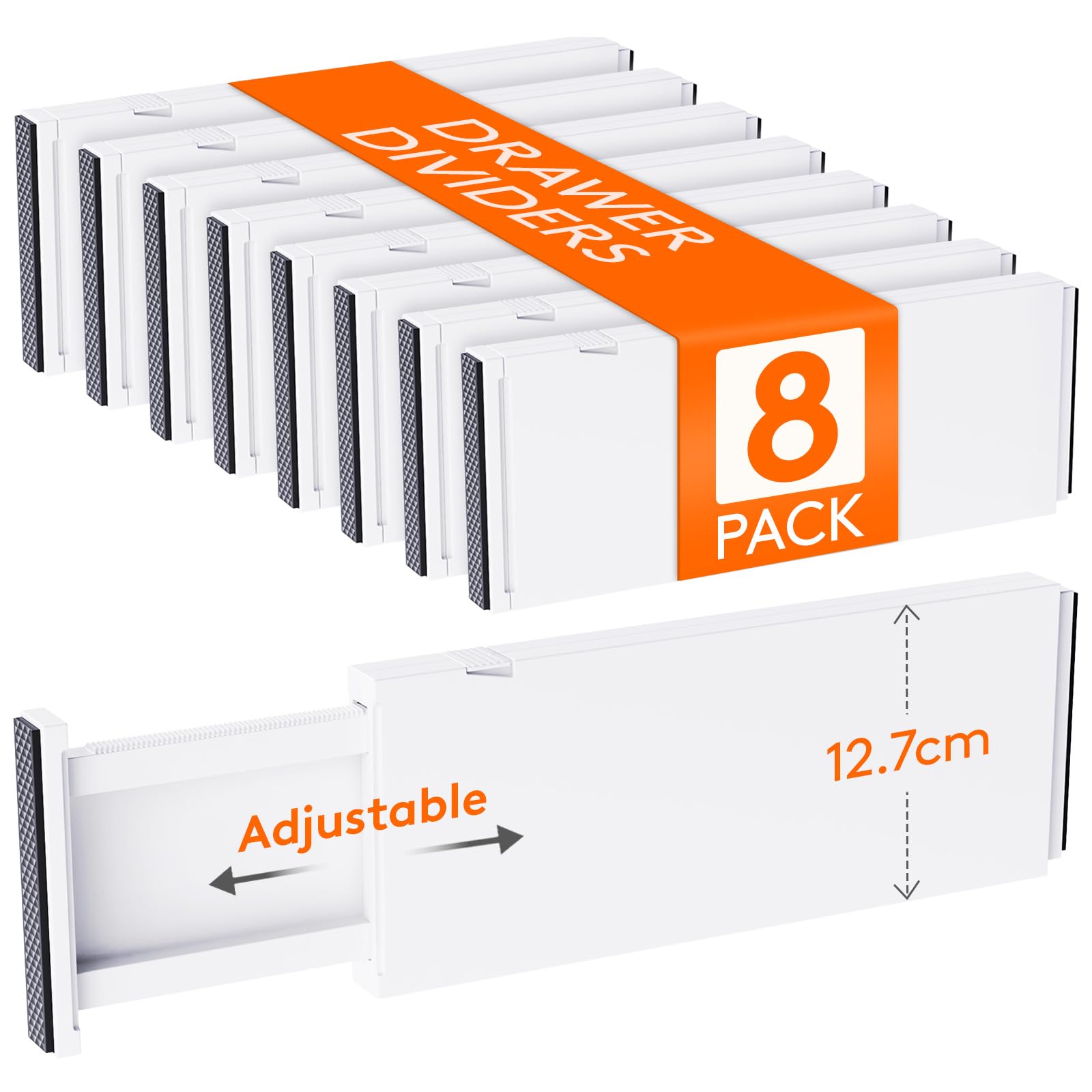Lifewit 8 Pack Adjustable Drawer Dividers | 13.5-22" Expandable Organizers