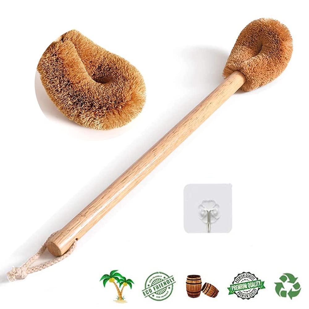 Jolof Store Wooden Toilet Brush – Natural Coconut Fiber & Beechwood